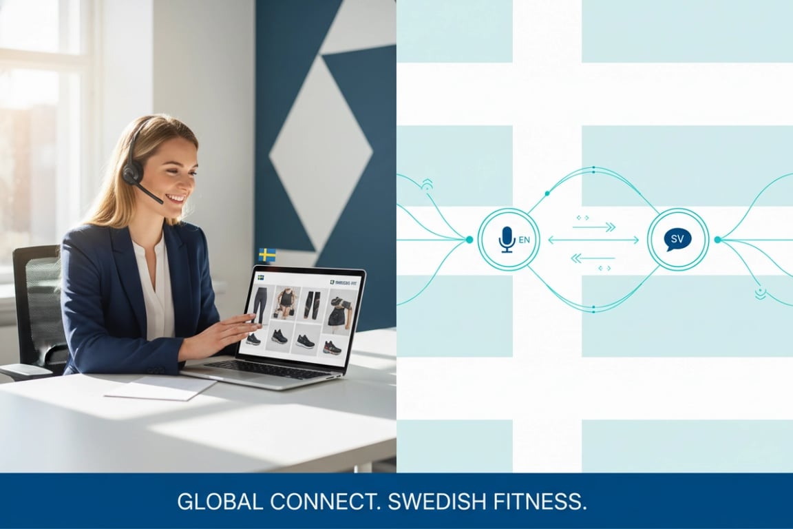 English communication support - fluent customer service for Swedish fitness brands