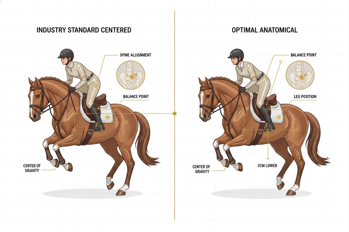 Industry standard centered vs anatomical 2cm lower placement