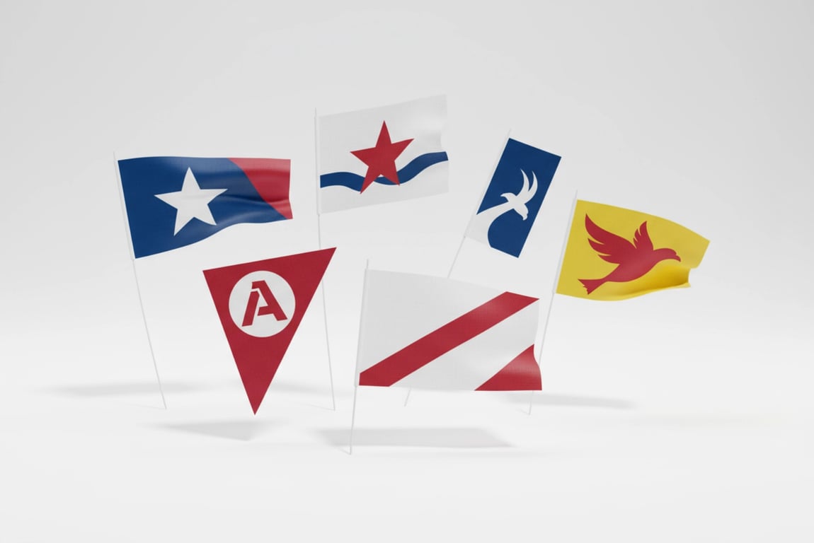 Custom shaped outdoor advertising flags with die-cut edges, unique designs including shark fins and surfboards, weather-resistant materials, UV-protected polyester for branded beach marketing, 50pcs minimum order