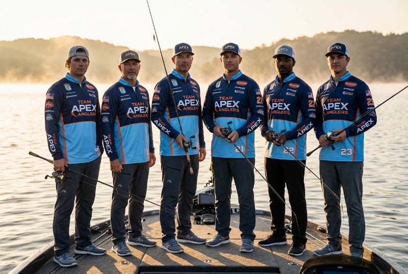Tournament fishing team uniform collection