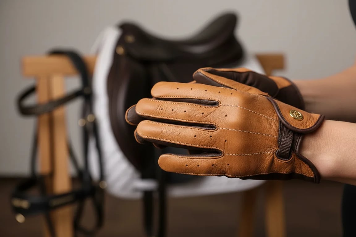 Premium leather riding gloves with enhanced grip