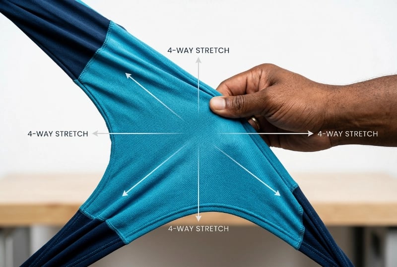 4-Way stretch fabric technology for fishing shirts