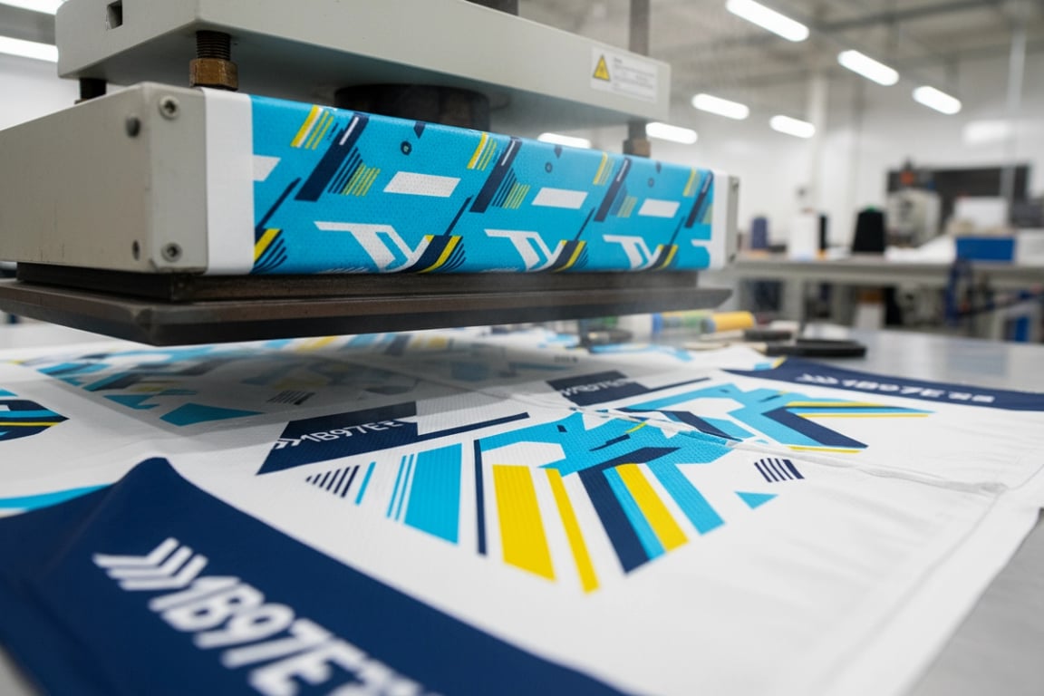 Sublimation printing all-over design on cycling jersey