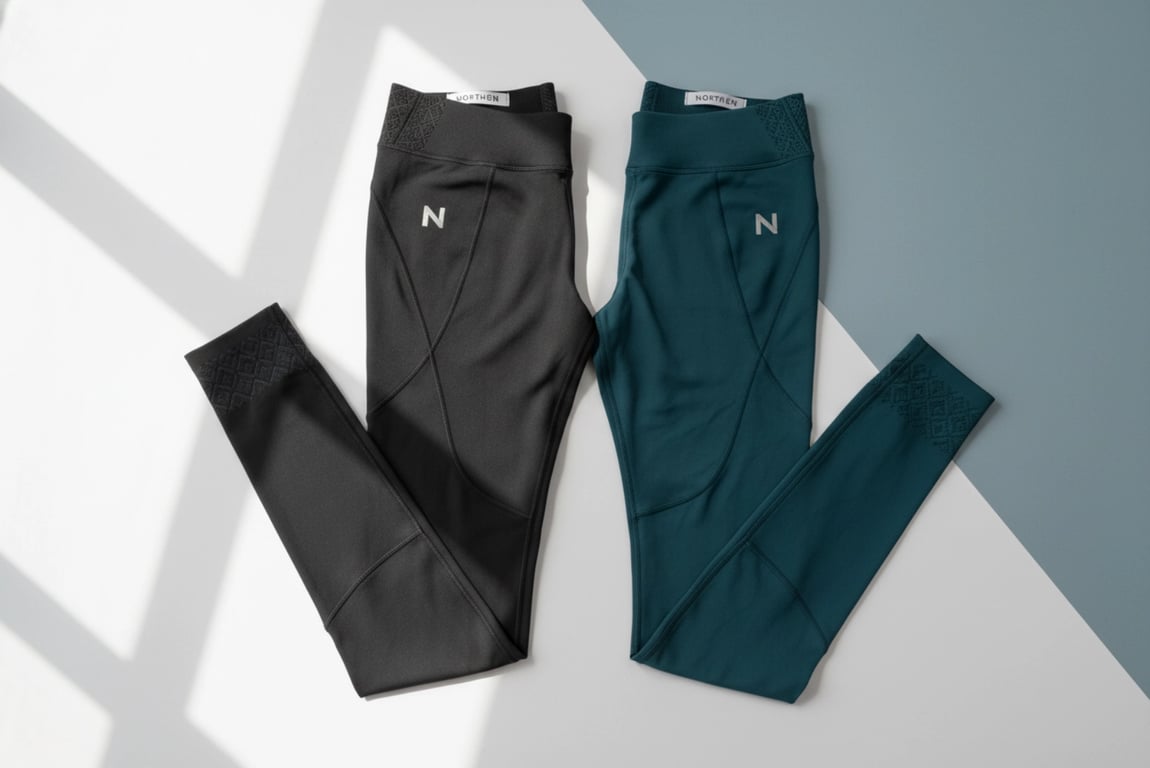 Sustainable performance leggings for Swedish fitness brands with Nordic sizing
