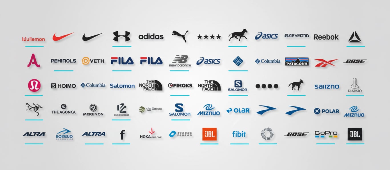 Trusted gym clothing manufacturer partner logos - fitness apparel brands worldwide