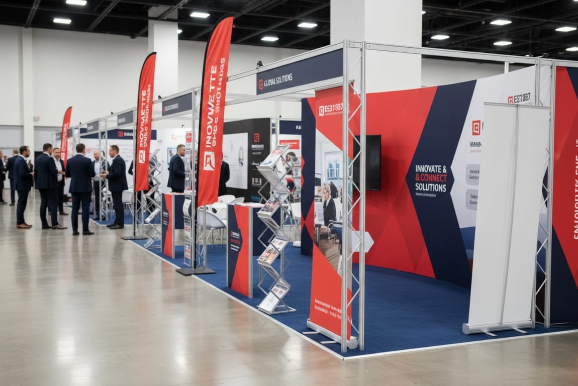 Corporate event with custom branded display systems