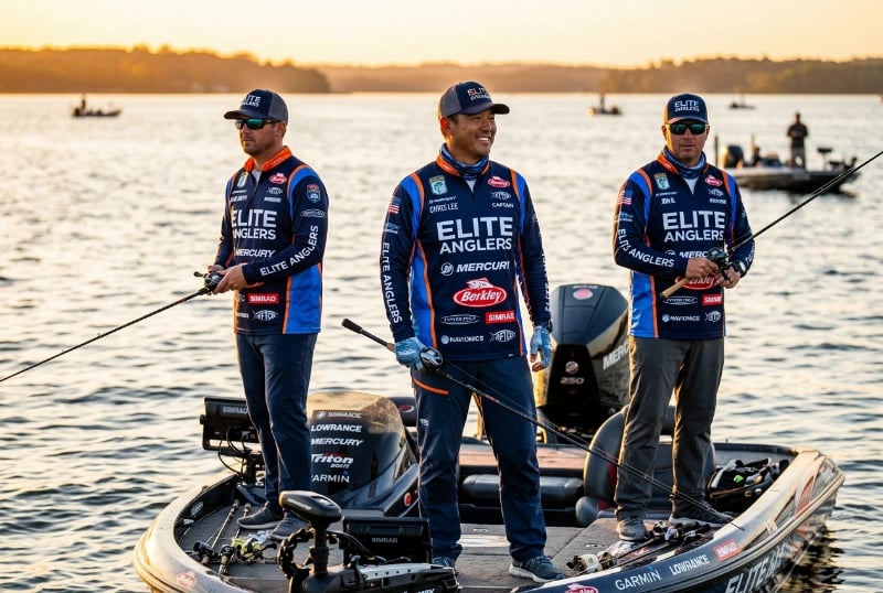 Tournament fishing apparel for competitive anglers