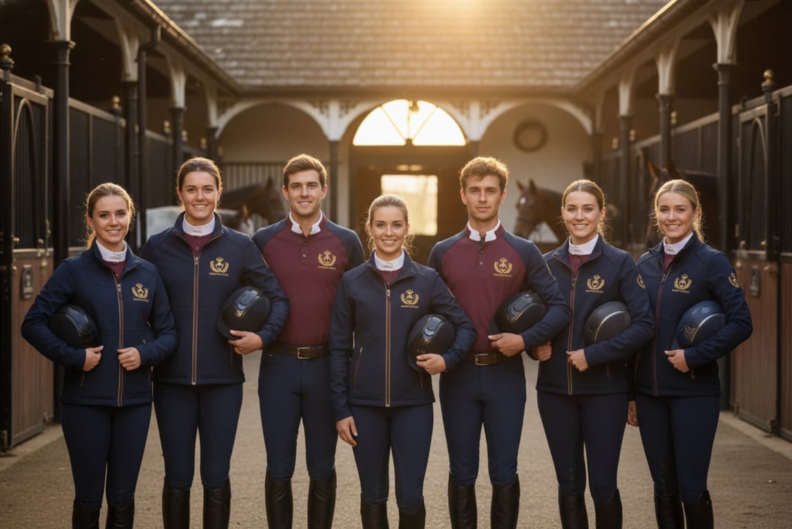 Royal Riding Club members in custom branded apparel