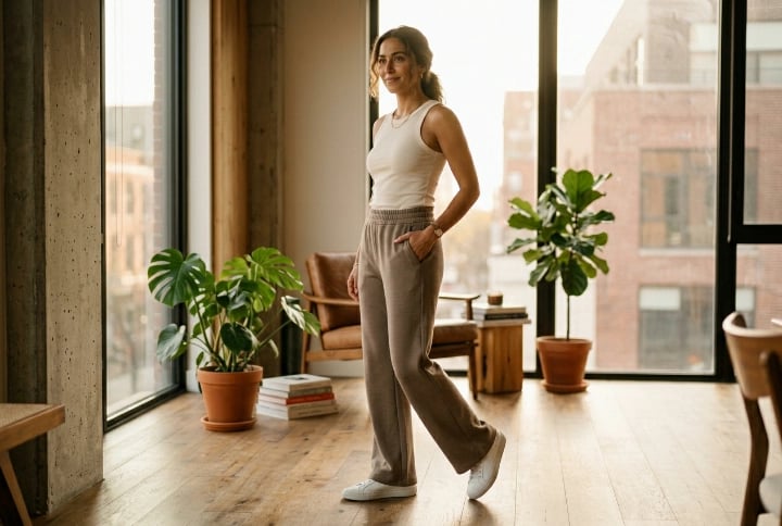 Wide-leg / flared joggers for relaxed athleisure lifestyle