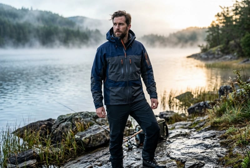 Custom Fishing Jackets with Wind and Water Resistance