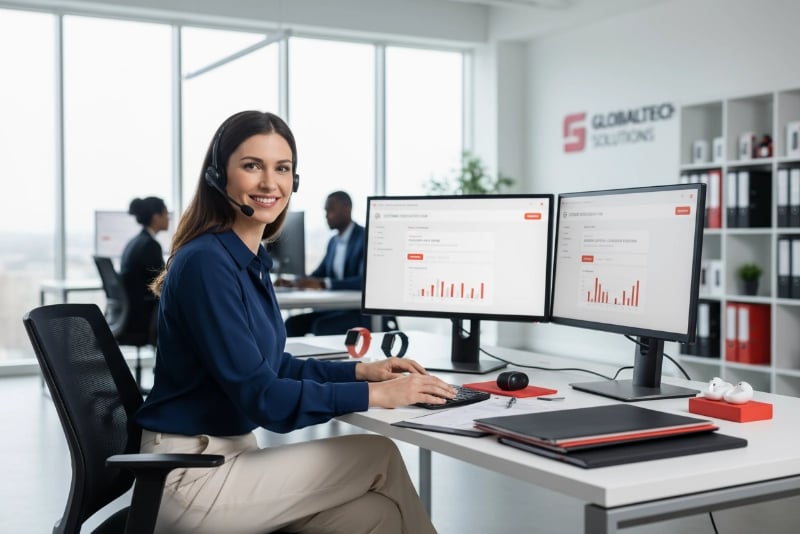 After-sales support team providing customer service for custom flag orders with warranty claims, reorder assistance, and quality consultation