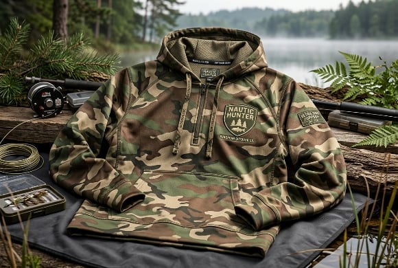 Custom camo fishing hoodie for European brand