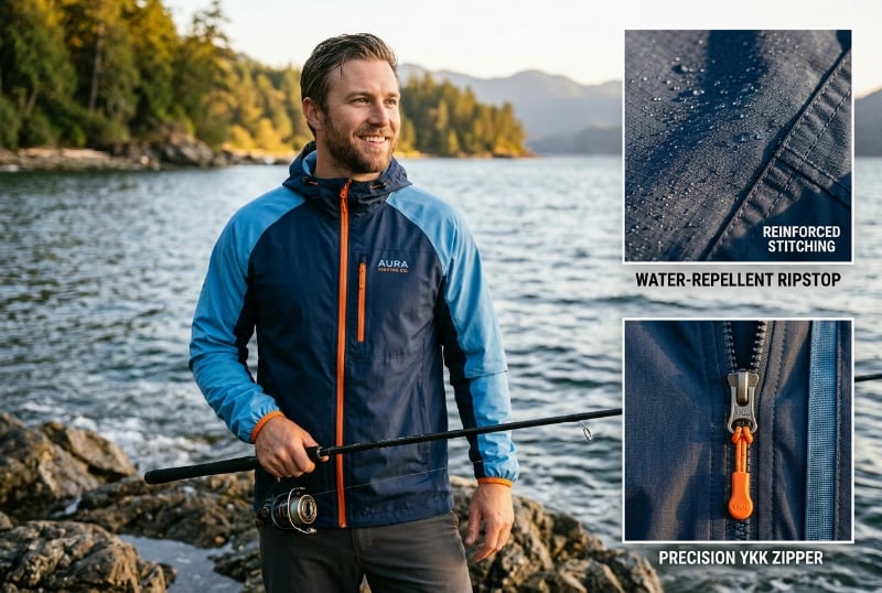 Lightweight windbreaker fishing jacket