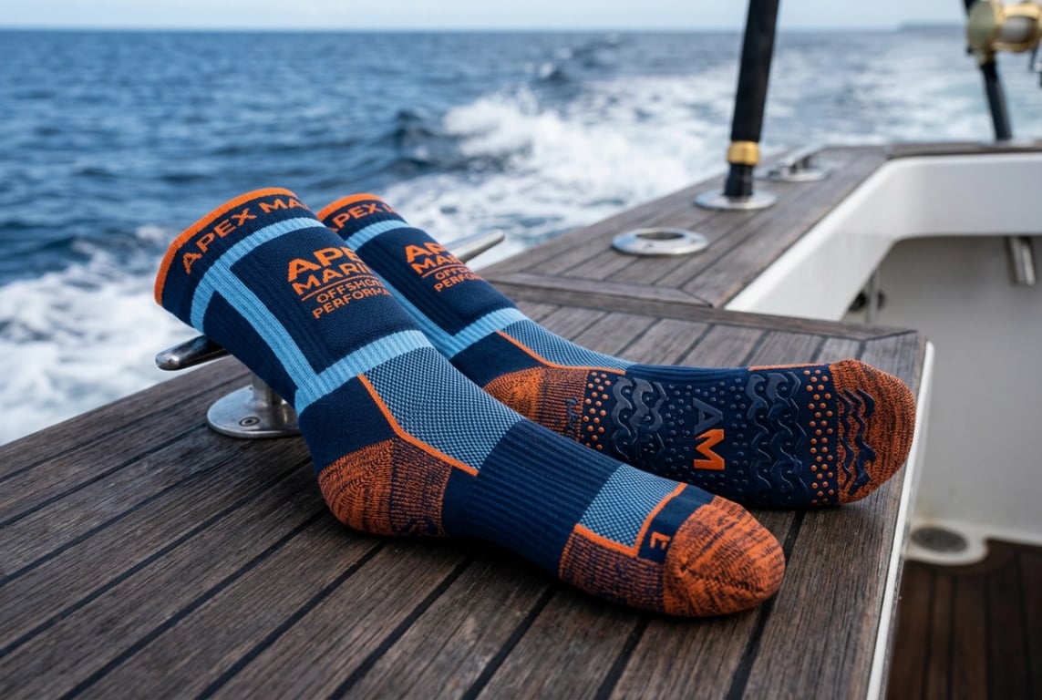 Quick-dry performance fishing socks for offshore and boat fishing