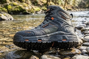 Wading boot reinforced toe and heel