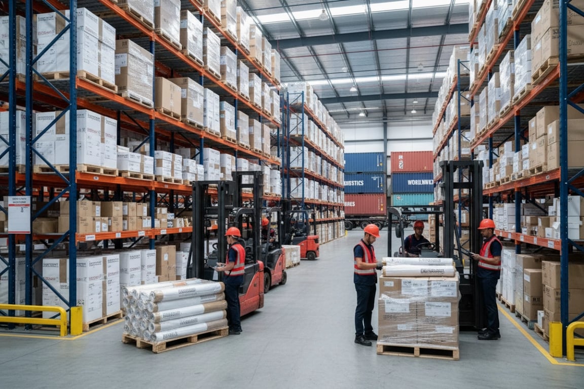 Warehouse and logistics operations for global shipping