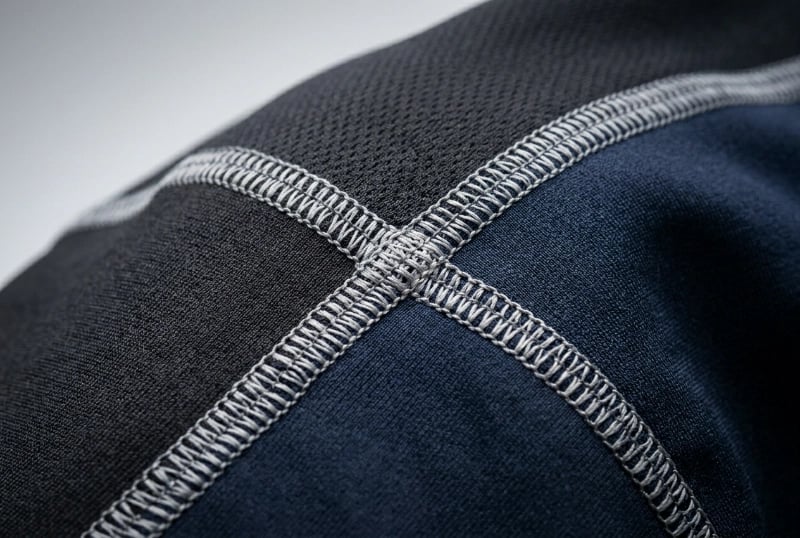 Flat-lock seam sewing detail