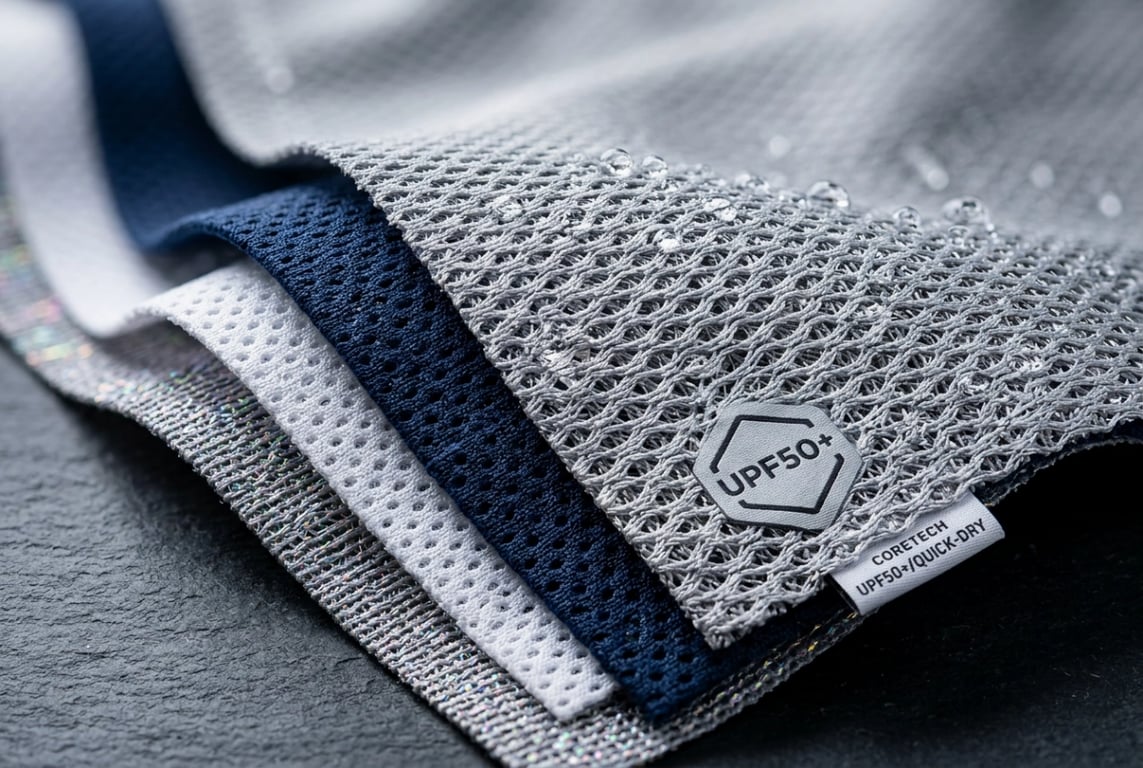 Performance fabric technology closeup for fishing apparel