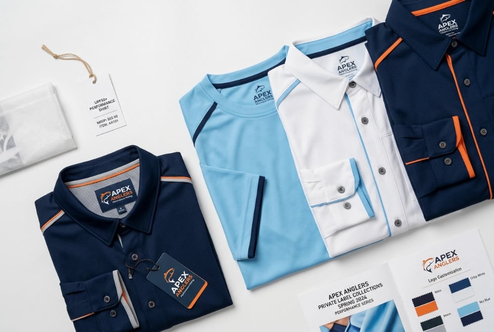Private label fishing shirt line - wholesale fishing shirts for outdoor retail brand