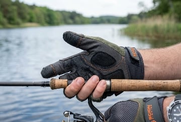 Half finger fishing glove with touchscreen tips