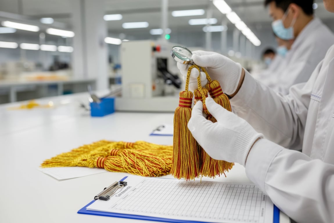 Flag Fringe Quality Inspection Process - Professional quality assurance