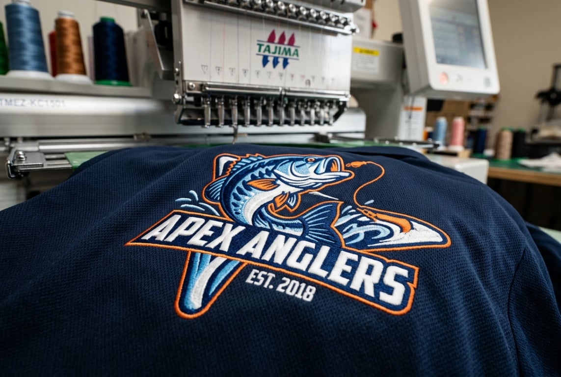 3D Puff Embroidery Logo Detail - Tajima 15-Needle Embroidery Machine