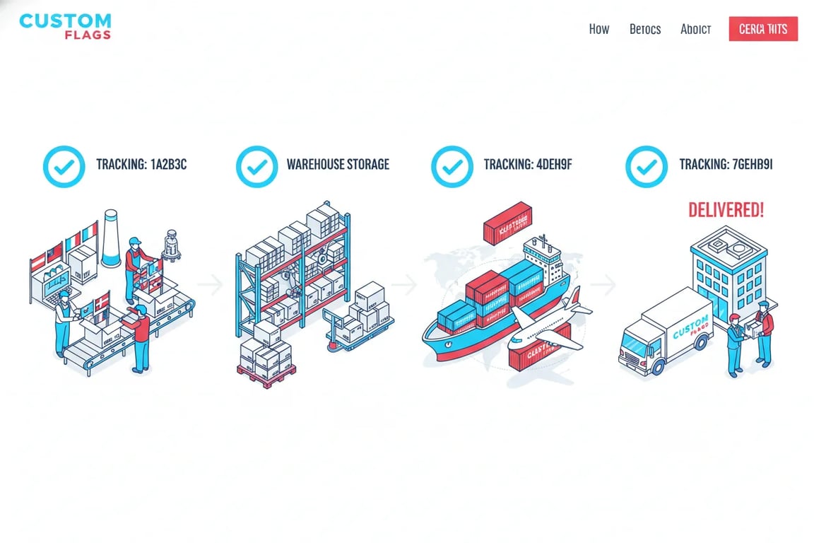 Global flag shipping and delivery - DHL express, air freight, and sea freight options available