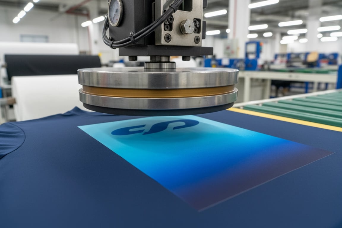 Heat transfer printing with gradient design on gym shirt