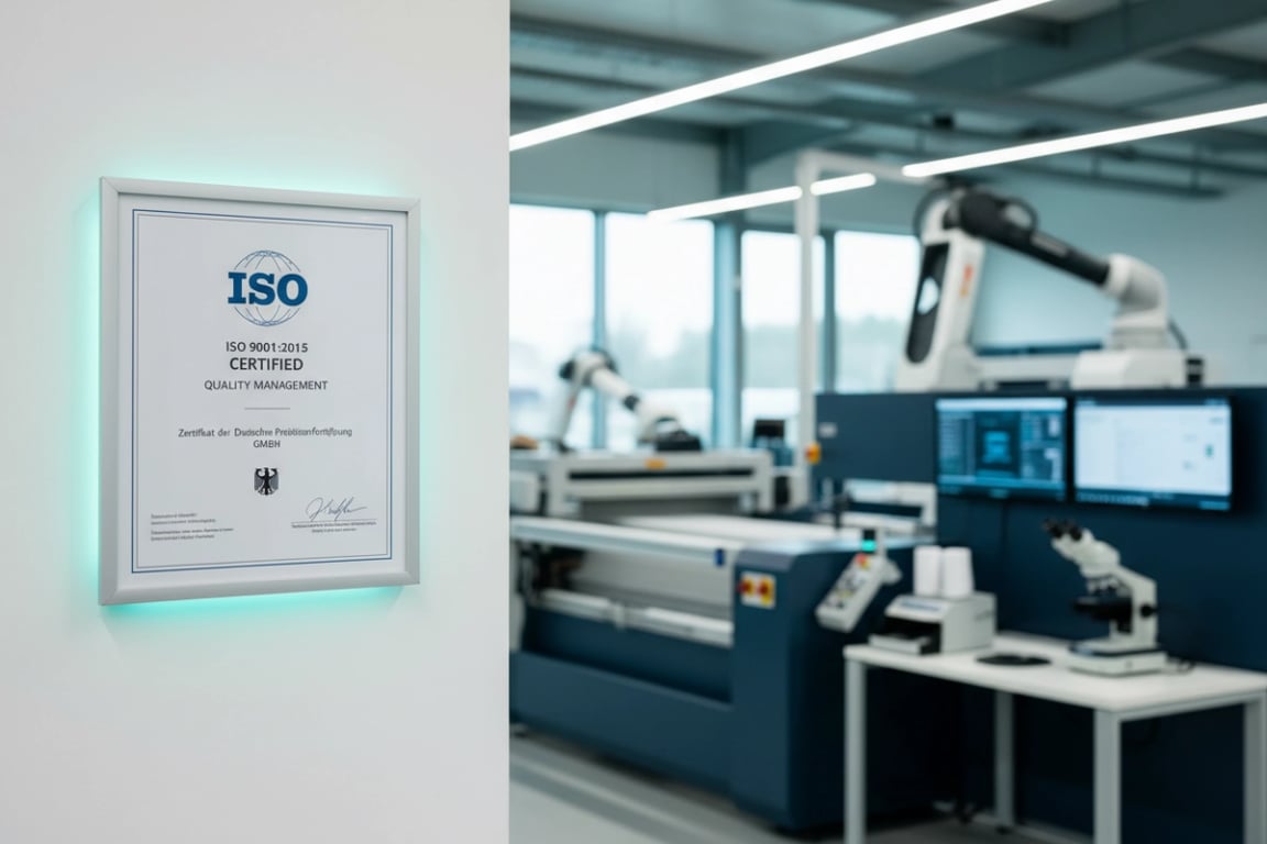 ISO 9001 quality management certification for German sportswear factory