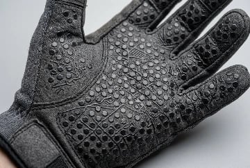 Silicone grip palm detail on fishing glove