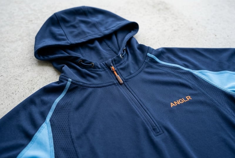 Hooded sun protection fishing shirt design