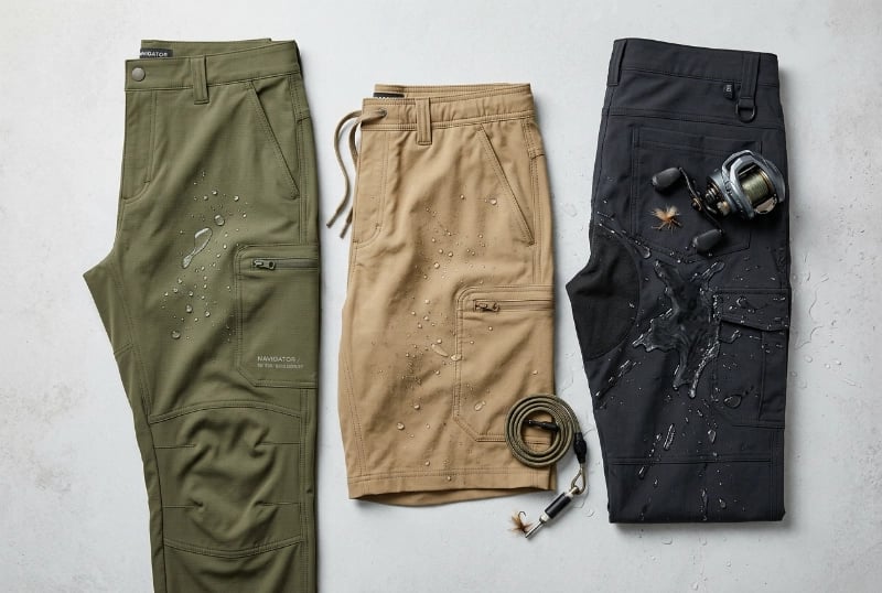 Custom fishing pants and shorts water resistant