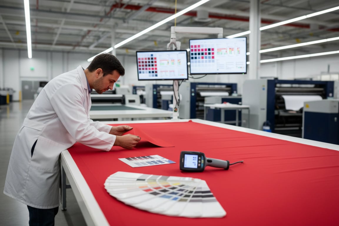 Banner printing quality control - color calibration and inspection process for Pantone accuracy