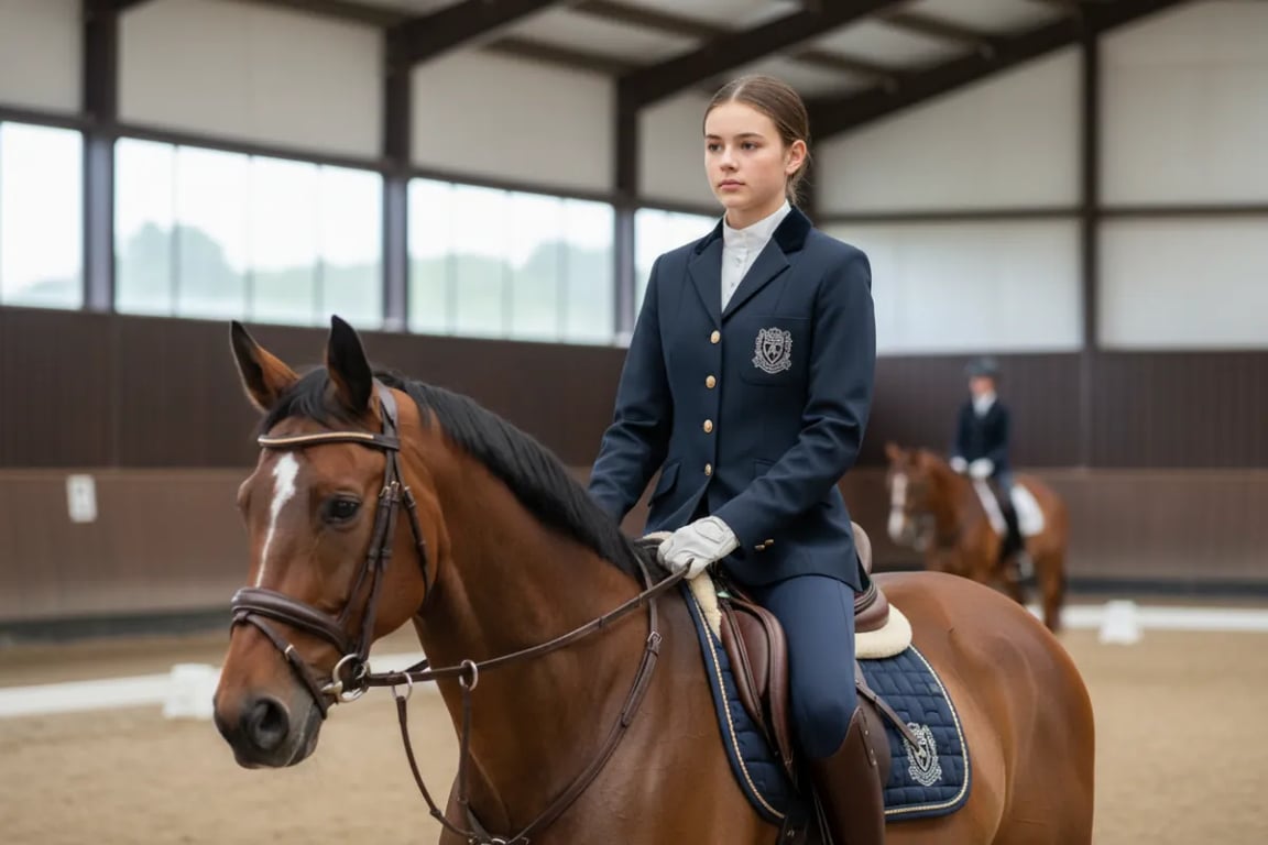 Custom equestrian school uniform jacket for competition teams
