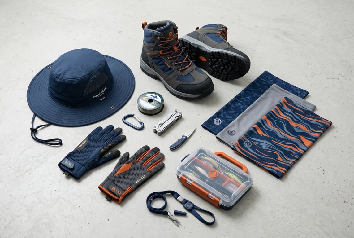 Premium fishing accessories - hats, gloves, gaiters and boots by Runfish Apparel