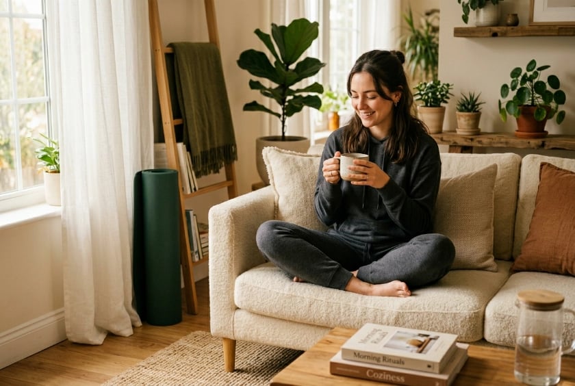 Sunday morning home lounge in joggers