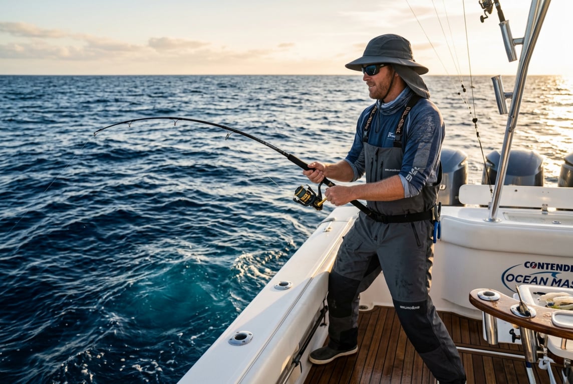Boat Fishing Apparel - Professional offshore fishing wear on open water