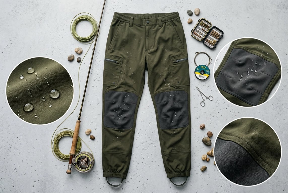 Performance Wading Pants - 4-Way Stretch Nylon with DWR Coating for Fly Fishing