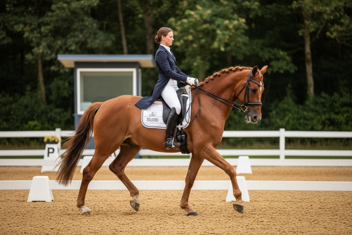 German Dressage Academy wearing custom dressage breeches in competition
