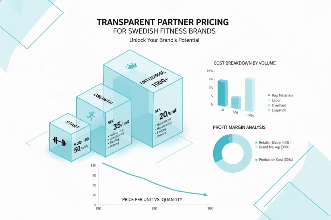 Transparent pricing structure - detailed cost breakdown for Swedish fitness brands MOQ