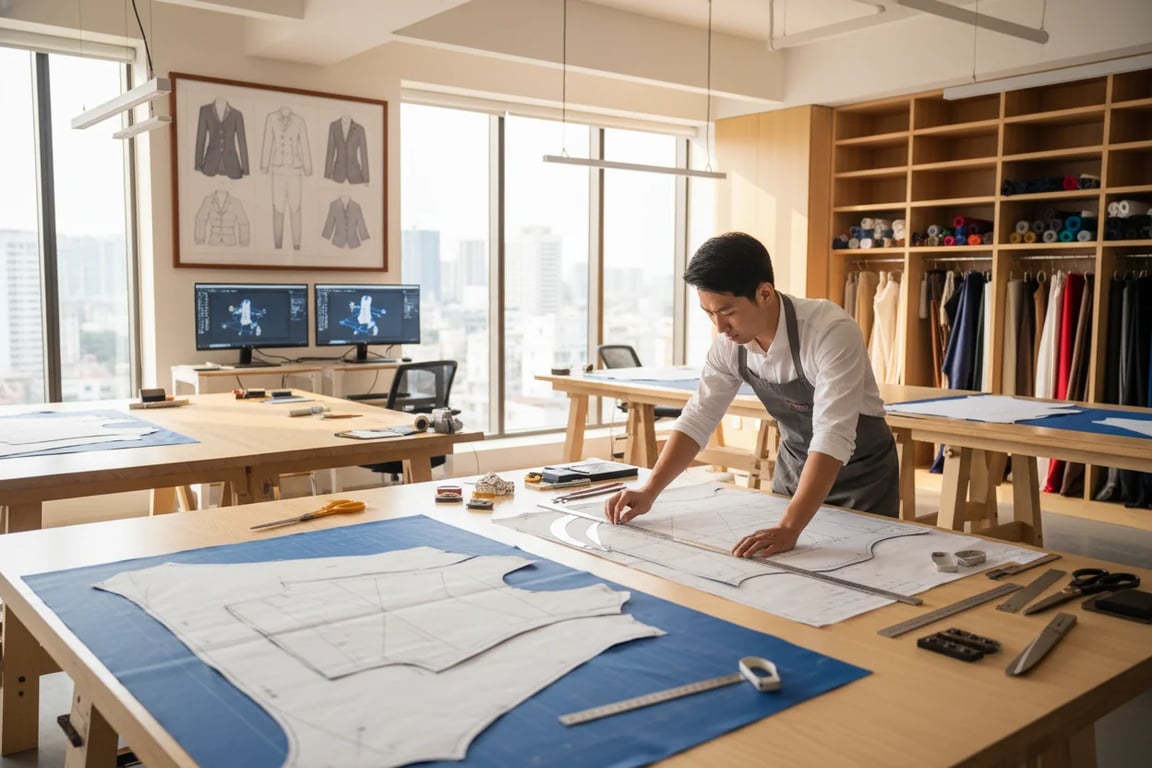 CAD pattern design room for equestrian vest development