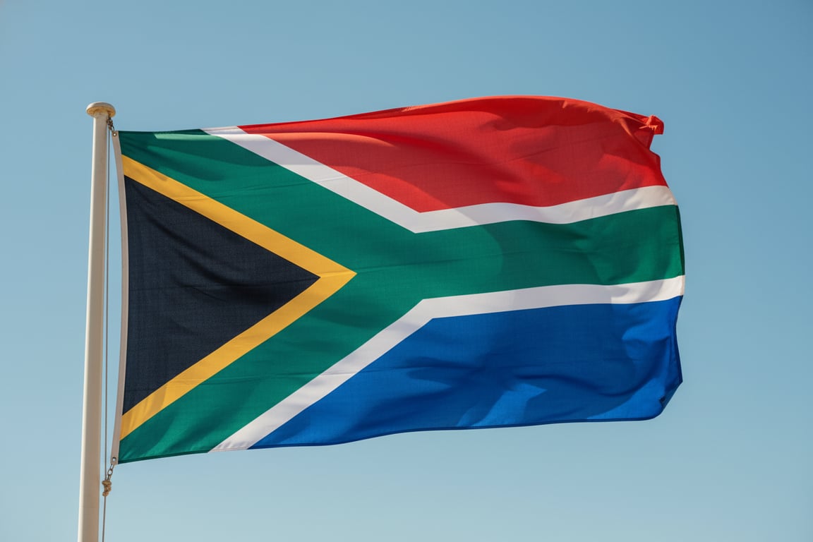 Custom South Africa national flag with Y-shape design - government specifications