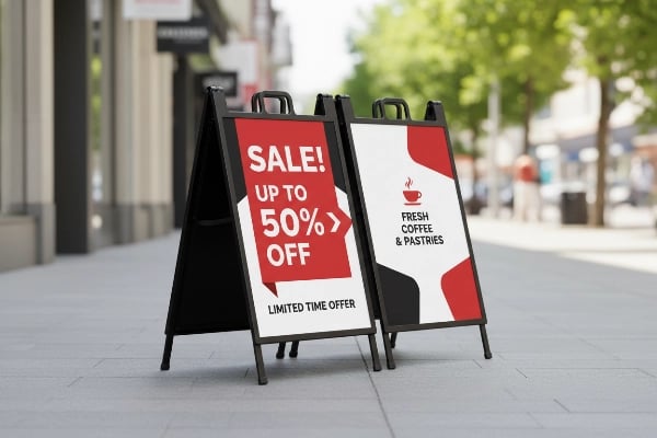 A-Frame Sign - Sidewalk display board with double-sided printing