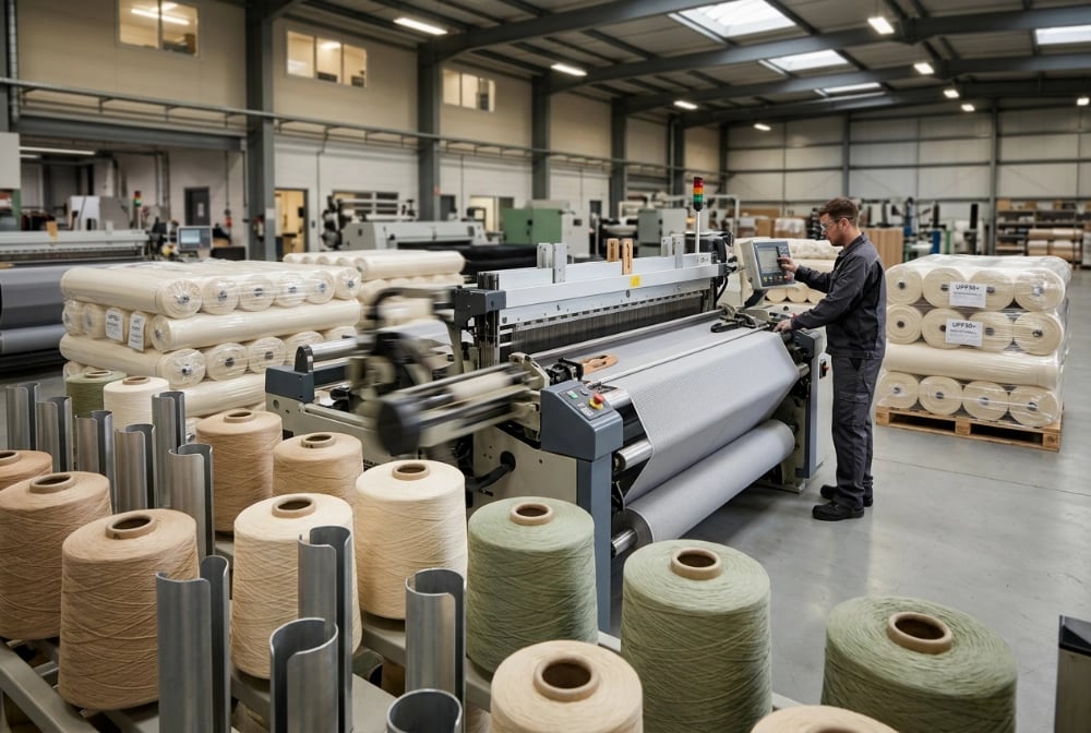 Textile supply chain from yarn sourcing to fabric mill production