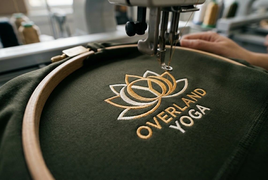 Yoga shorts embroidery finishing