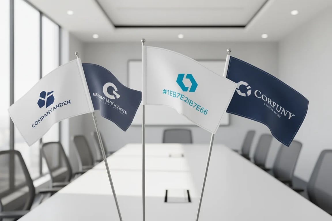 Custom corporate flags and company banners - premium quality for offices, trade shows, and branding
