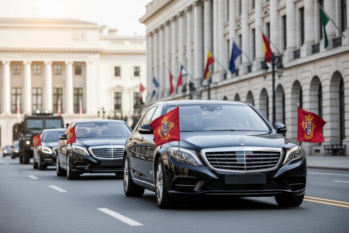 Diplomatic car flags case study - Ministry of Foreign Affairs state visit motorcade flags
