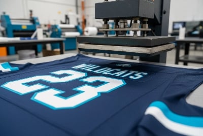 Vinyl transfer method for custom team names and numbers