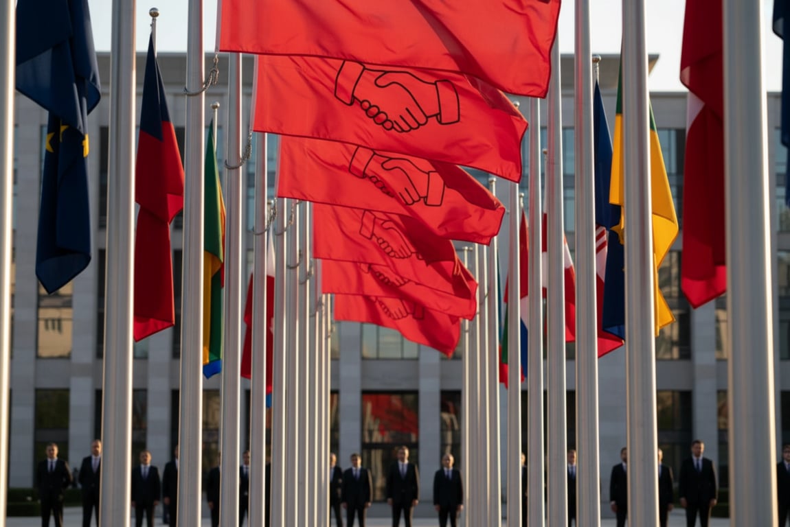 Government ceremony national flags - 5,000 precision-manufactured flags with exact Pantone color matching