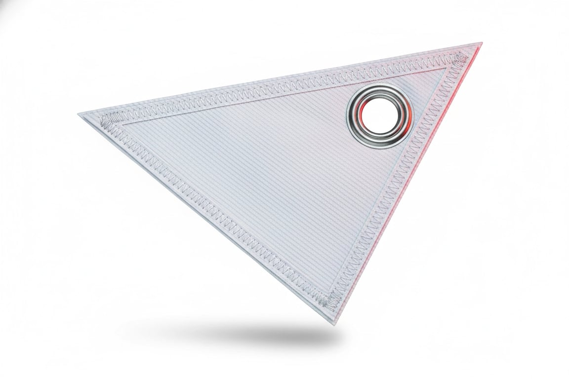 Triangle flag corner patches with double-layer reinforcement and 16-stitch density, perfect for traditional flags with three-point stress distribution and superior weather resistance
